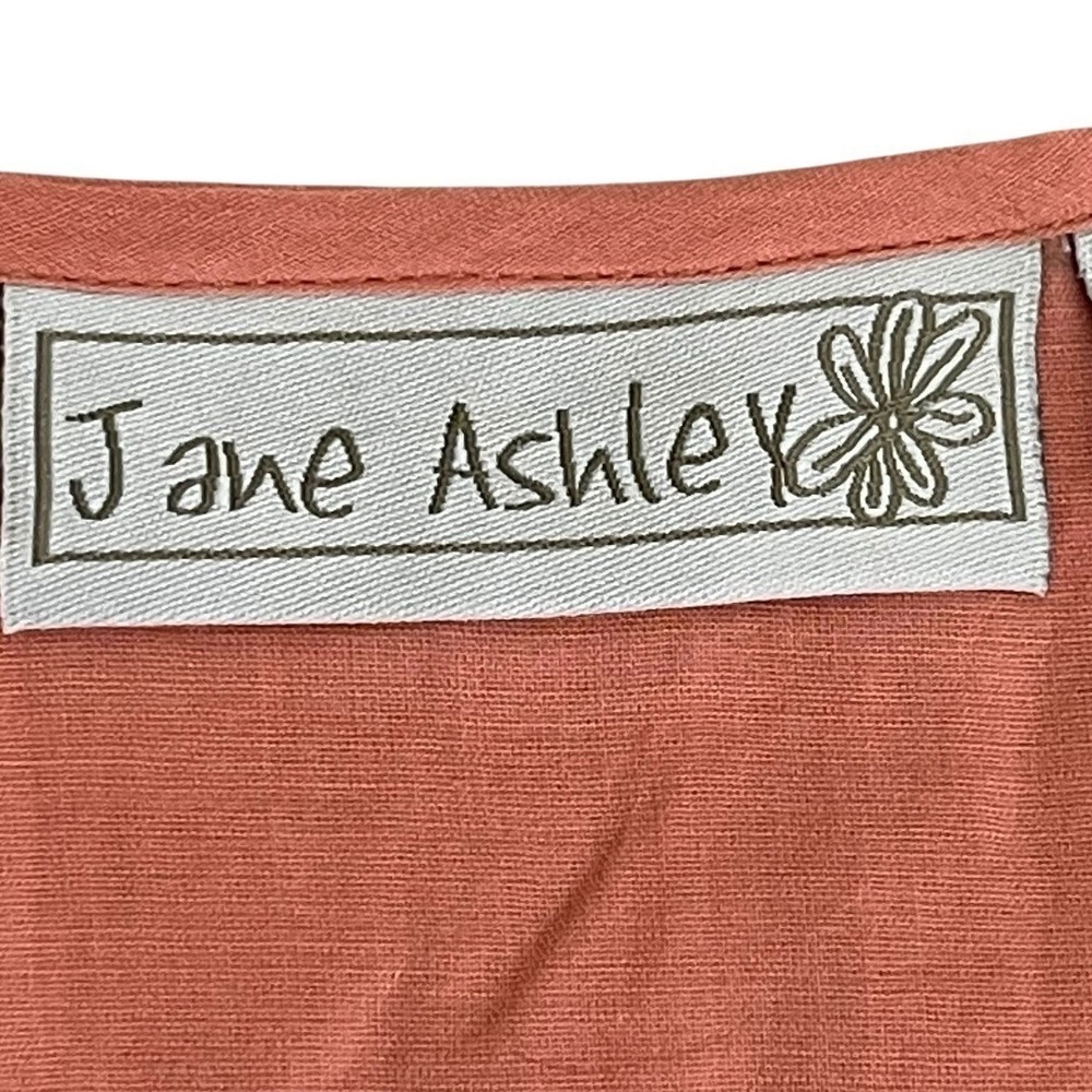 Jane Ashley Maxi Dress Womens M Orange Excellent Tiered Embroidered Boho Cotton - Picture 10 of 15